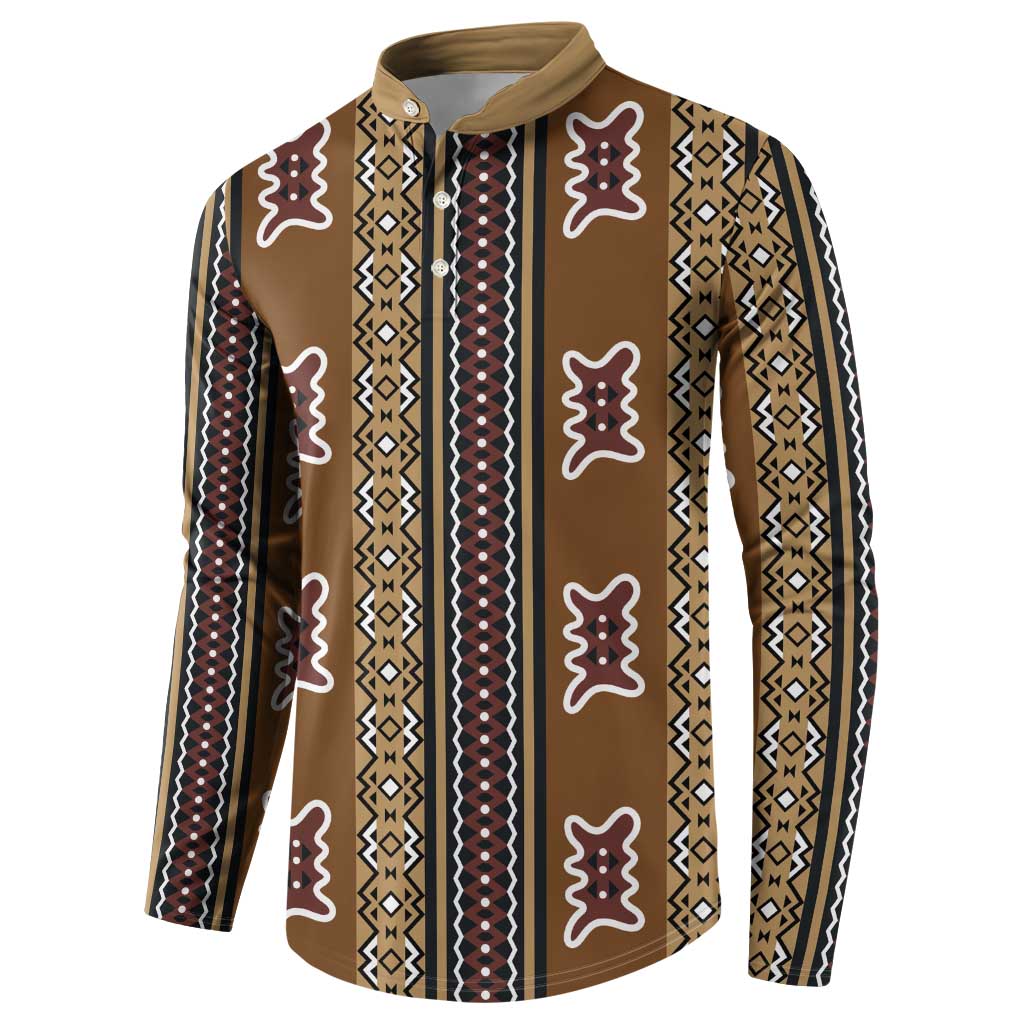 Mali Bologan Mud Cloth Pattern Button Sweatshirt - Wonder Print Shop