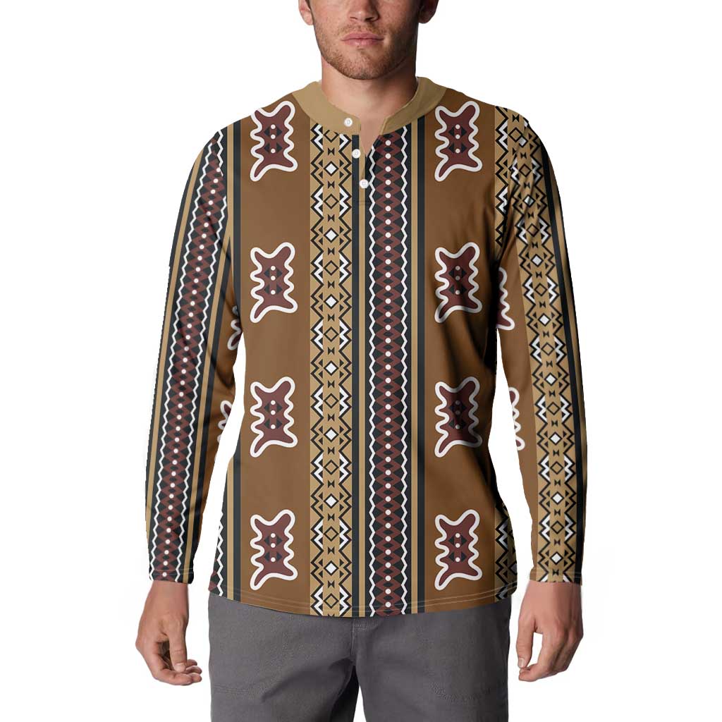 Mali Bologan Mud Cloth Pattern Button Sweatshirt - Wonder Print Shop