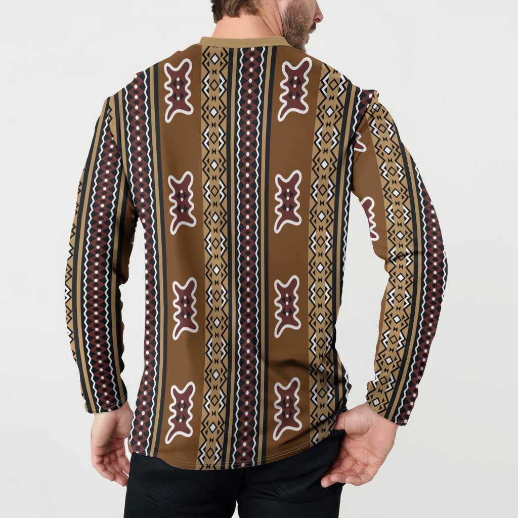 Mali Bologan Mud Cloth Pattern Button Sweatshirt - Wonder Print Shop
