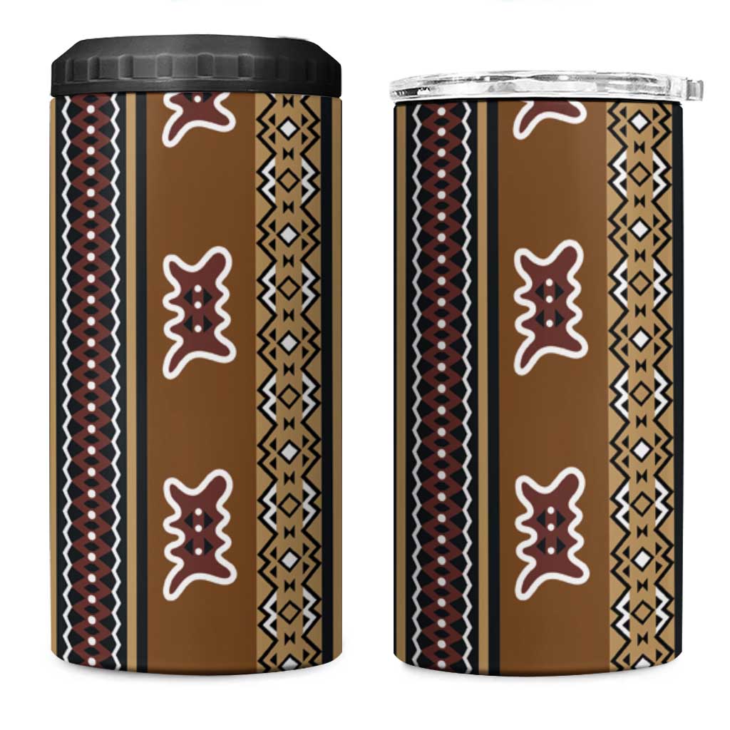 Mali Bologan Mud Cloth Pattern 4 in 1 Can Cooler Tumbler - Wonder Print Shop