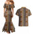 Mali Bologan Mud Cloth Pattern Couples Matching Mermaid Dress and Hawaiian Shirt - Wonder Print Shop