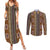 Mali Bologan Mud Cloth Pattern Couples Matching Summer Maxi Dress and Long Sleeve Button Shirt - Wonder Print Shop