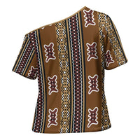 Mali Bologan Mud Cloth Pattern Cross Shoulder Shirt - Wonder Print Shop