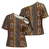 Mali Bologan Mud Cloth Pattern Cross Shoulder Shirt - Wonder Print Shop