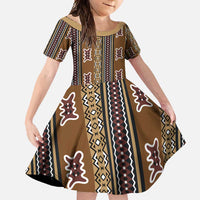 Mali Bologan Mud Cloth Pattern Family Matching Mermaid Dress and Hawaiian Shirt - Wonder Print Shop