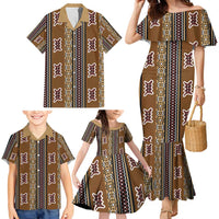 Mali Bologan Mud Cloth Pattern Family Matching Mermaid Dress and Hawaiian Shirt - Wonder Print Shop