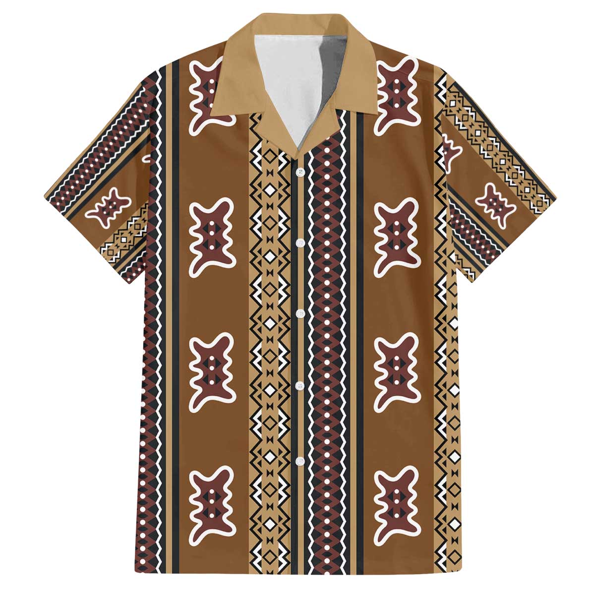 Mali Bologan Mud Cloth Pattern Family Matching Off The Shoulder Long Sleeve Dress and Hawaiian Shirt - Wonder Print Shop