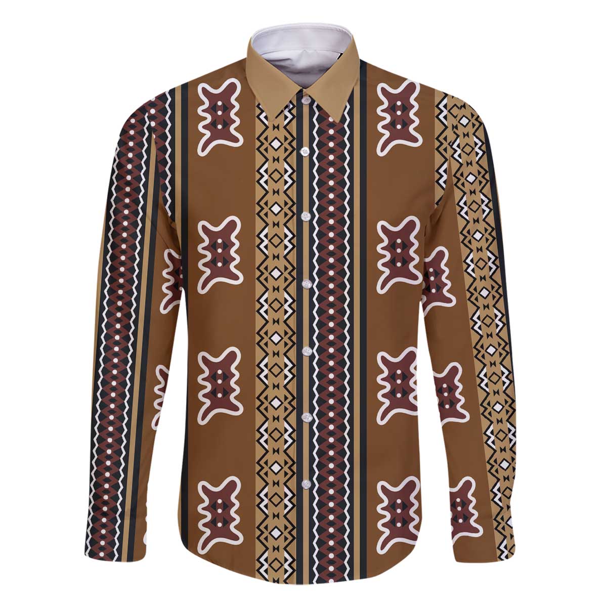 Mali Bologan Mud Cloth Pattern Family Matching Off The Shoulder Long Sleeve Dress and Hawaiian Shirt - Wonder Print Shop