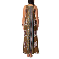 Mali Bologan Mud Cloth Pattern Family Matching Tank Maxi Dress and Hawaiian Shirt - Wonder Print Shop