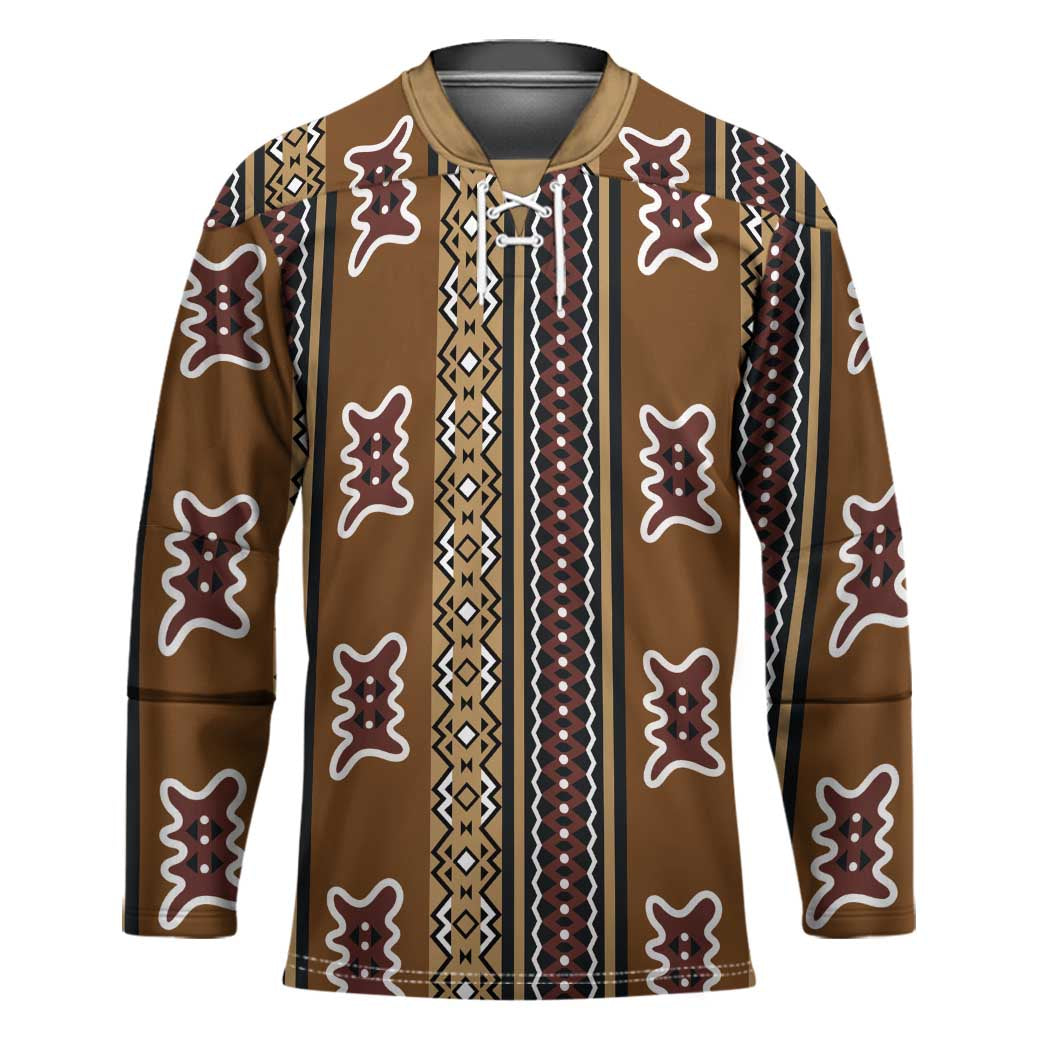 Mali Bologan Mud Cloth Pattern Hockey Jersey - Wonder Print Shop