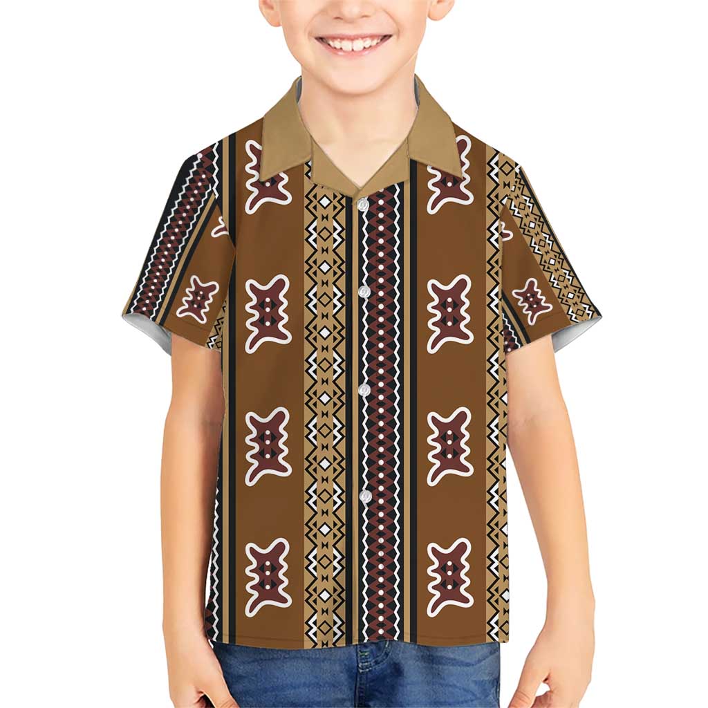 Mali Bologan Mud Cloth Pattern Kid Hawaiian Shirt - Wonder Print Shop
