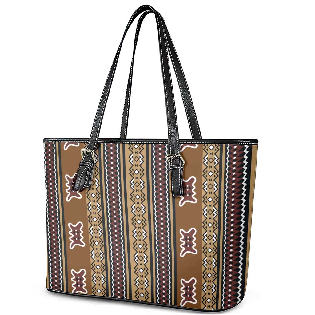 Mali Bologan Mud Cloth Pattern Leather Tote Bag - Wonder Print Shop