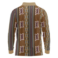 Mali Bologan Mud Cloth Pattern Long Sleeve Polo Shirt - Wonder Print Shop