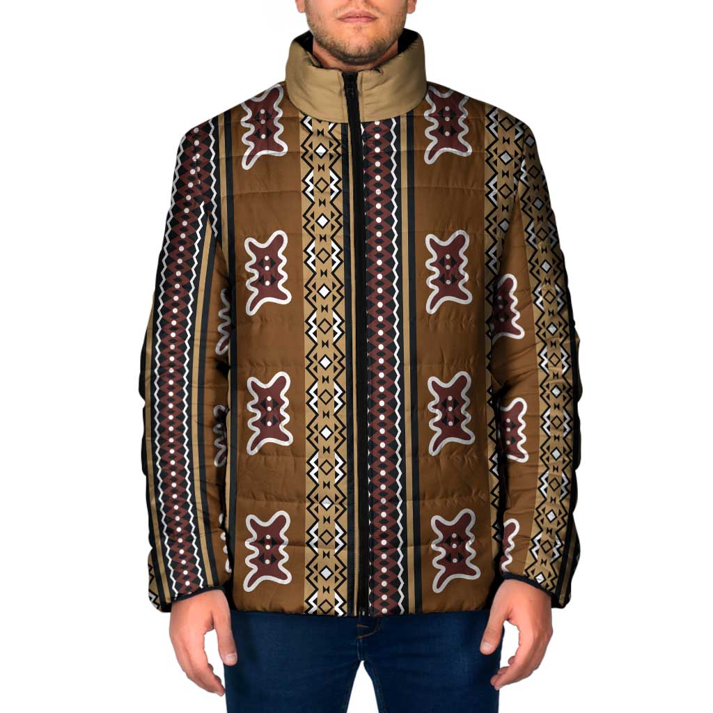 Mali Bologan Mud Cloth Pattern Padded Jacket - Wonder Print Shop