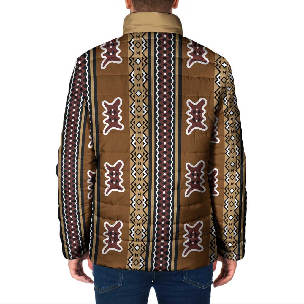 Mali Bologan Mud Cloth Pattern Padded Jacket - Wonder Print Shop