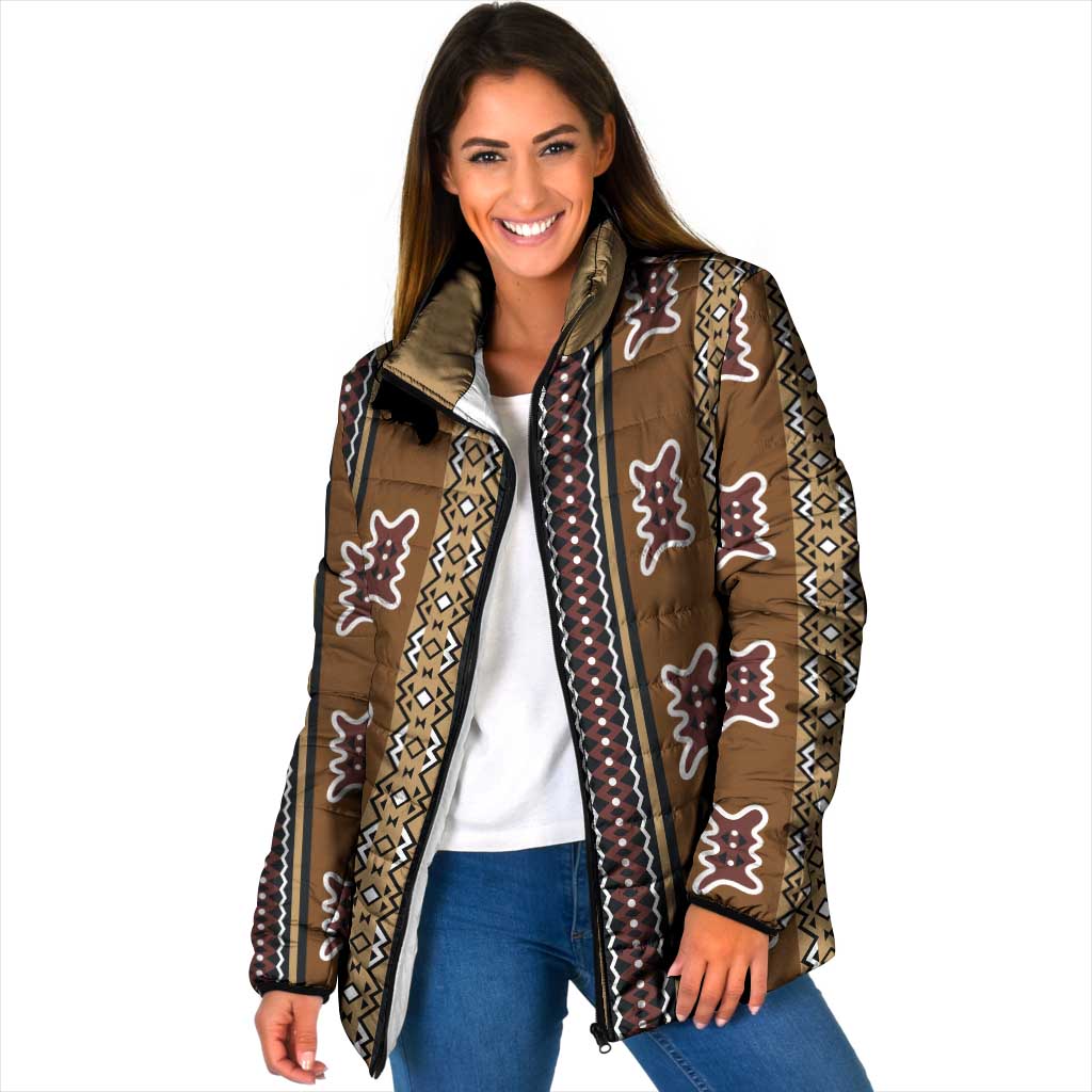 Mali Bologan Mud Cloth Pattern Padded Jacket - Wonder Print Shop