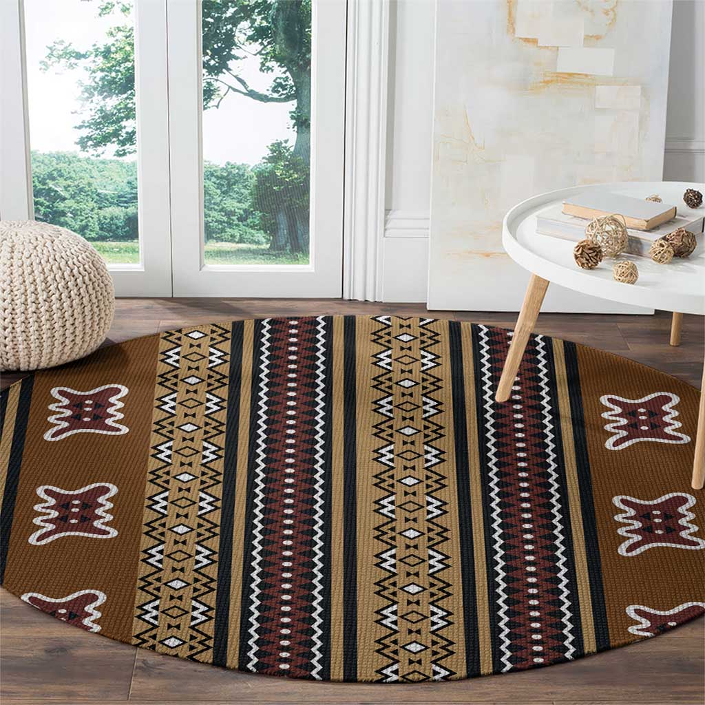 Mali Bologan Mud Cloth Pattern Round Carpet - Wonder Print Shop