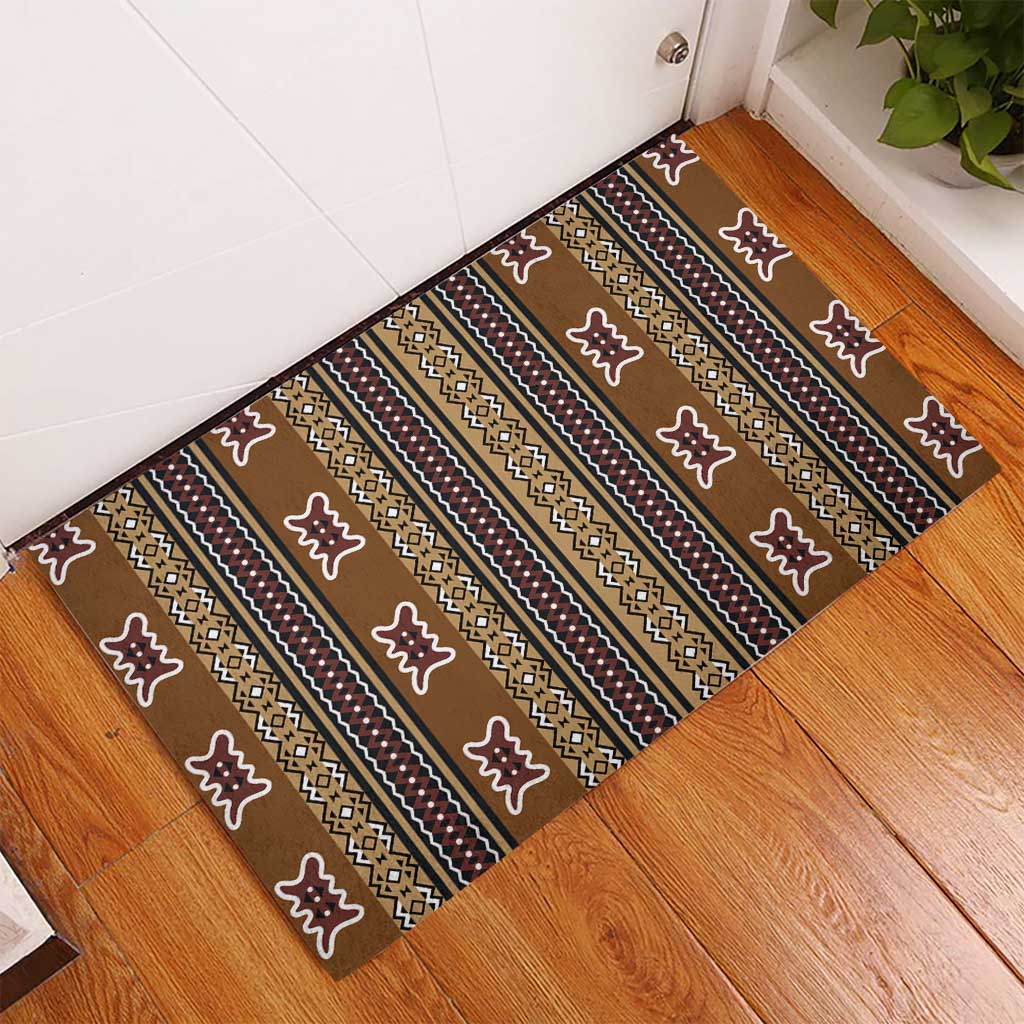 Mali Bologan Mud Cloth Pattern Rubber Doormat - Wonder Print Shop