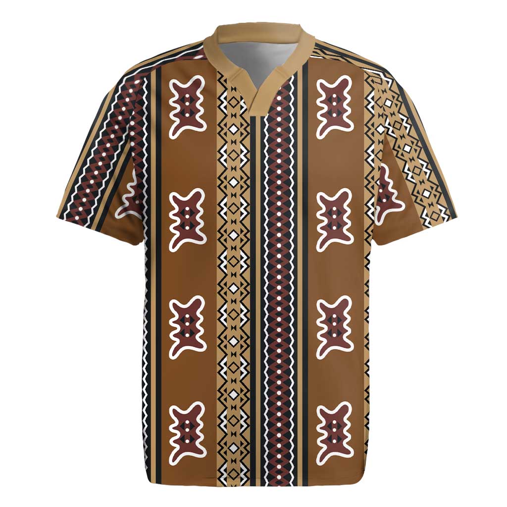 Mali Bologan Mud Cloth Pattern Rugby Jersey - Wonder Print Shop