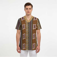 Mali Bologan Mud Cloth Pattern Scrub Top - Wonder Print Shop