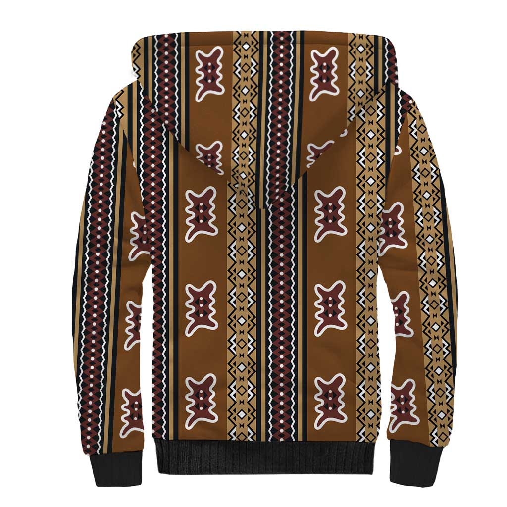Mali Bologan Mud Cloth Pattern Sherpa Hoodie - Wonder Print Shop