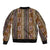 Mali Bologan Mud Cloth Pattern Sleeve Zip Bomber Jacket - Wonder Print Shop