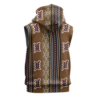 Mali Bologan Mud Cloth Pattern Sleeveless Hoodie - Wonder Print Shop