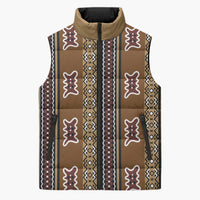 Mali Bologan Mud Cloth Pattern Sleeveless Puffer Jacket - Wonder Print Shop