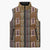 Mali Bologan Mud Cloth Pattern Sleeveless Puffer Jacket - Wonder Print Shop