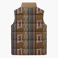 Mali Bologan Mud Cloth Pattern Sleeveless Puffer Jacket - Wonder Print Shop