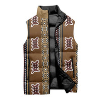 Mali Bologan Mud Cloth Pattern Sleeveless Puffer Jacket - Wonder Print Shop