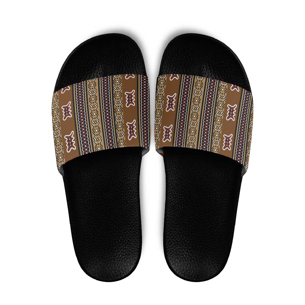 Mali Bologan Mud Cloth Pattern Slide Sandals - Wonder Print Shop