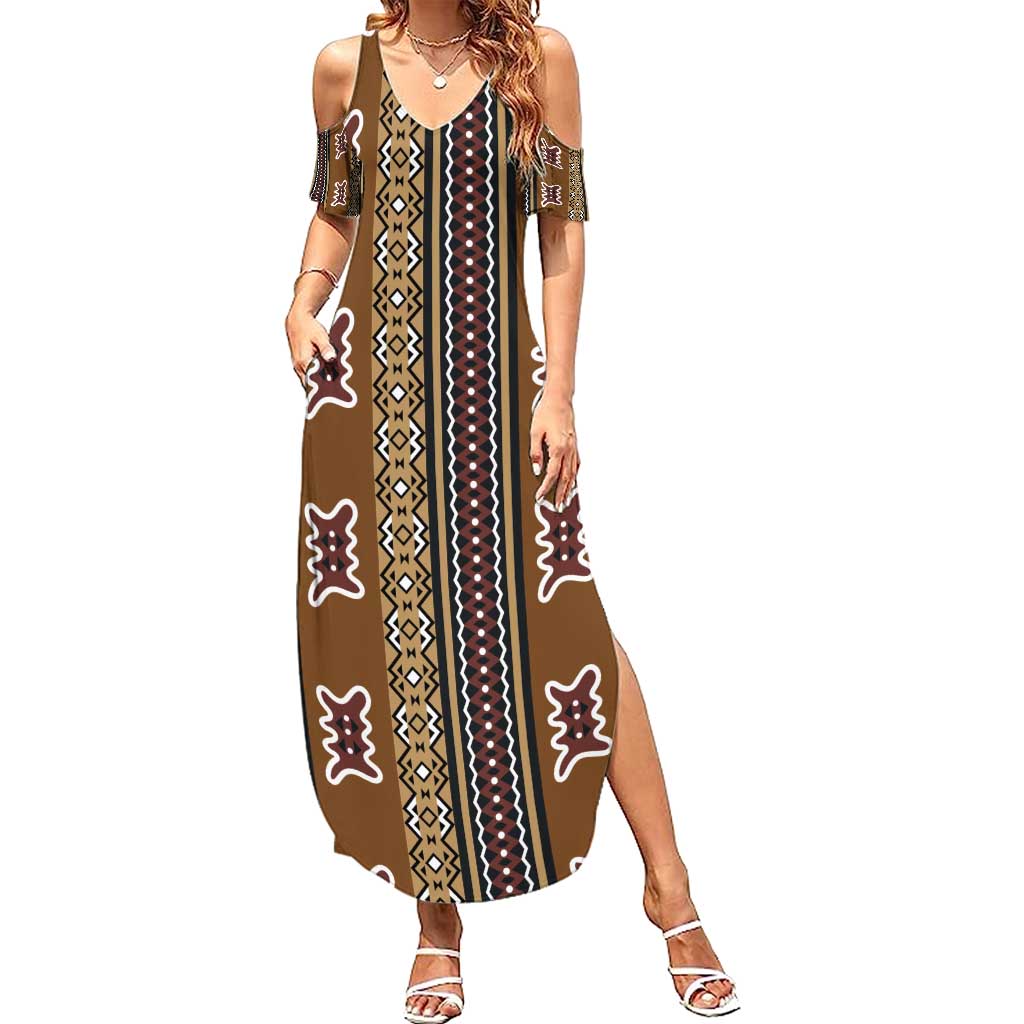 Mali Bologan Mud Cloth Pattern Summer Maxi Dress - Wonder Print Shop