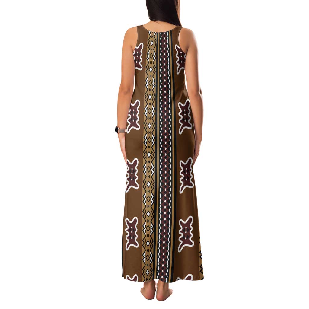 Mali Bologan Mud Cloth Pattern Tank Maxi Dress - Wonder Print Shop