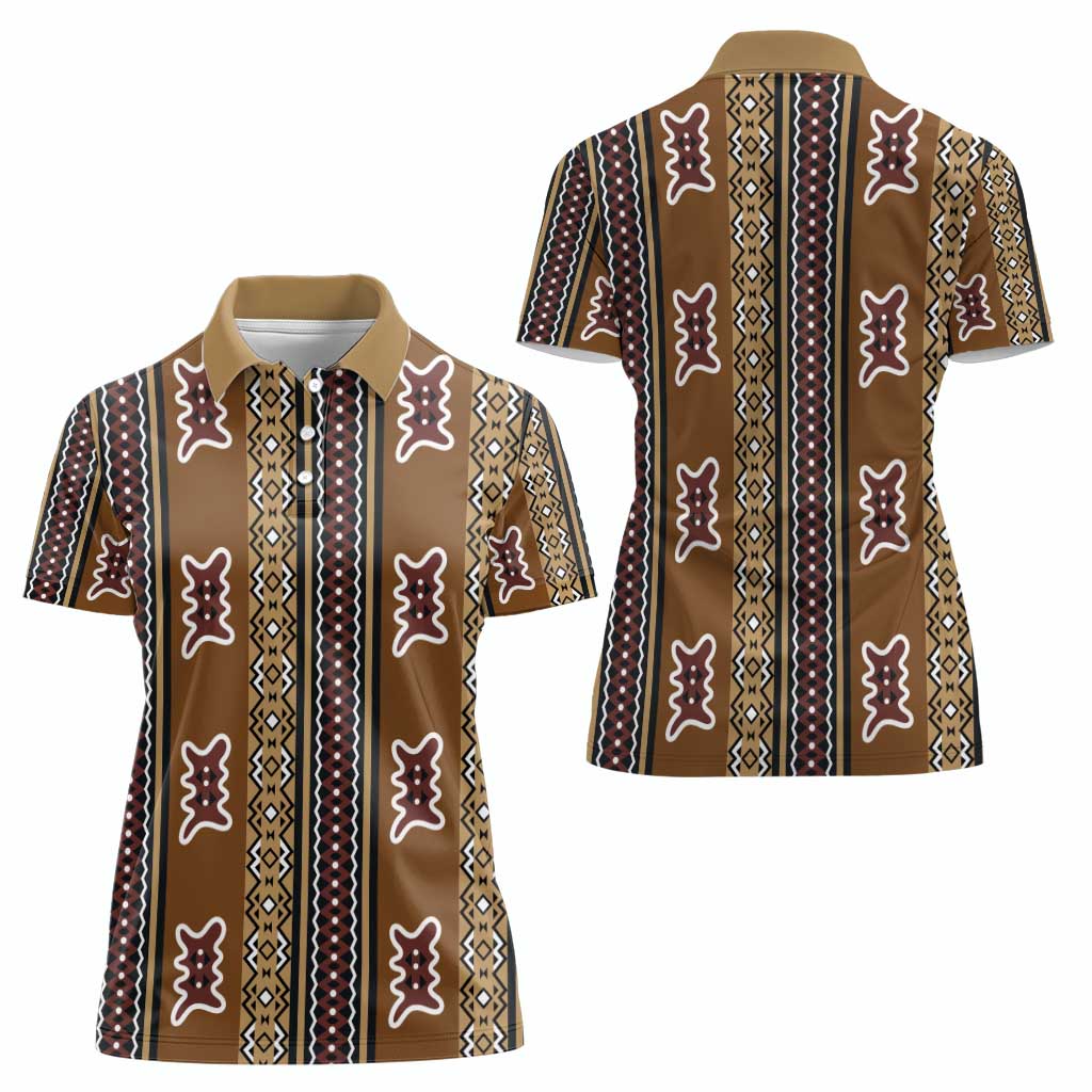 Mali Bologan Mud Cloth Pattern Women Polo Shirt - Wonder Print Shop