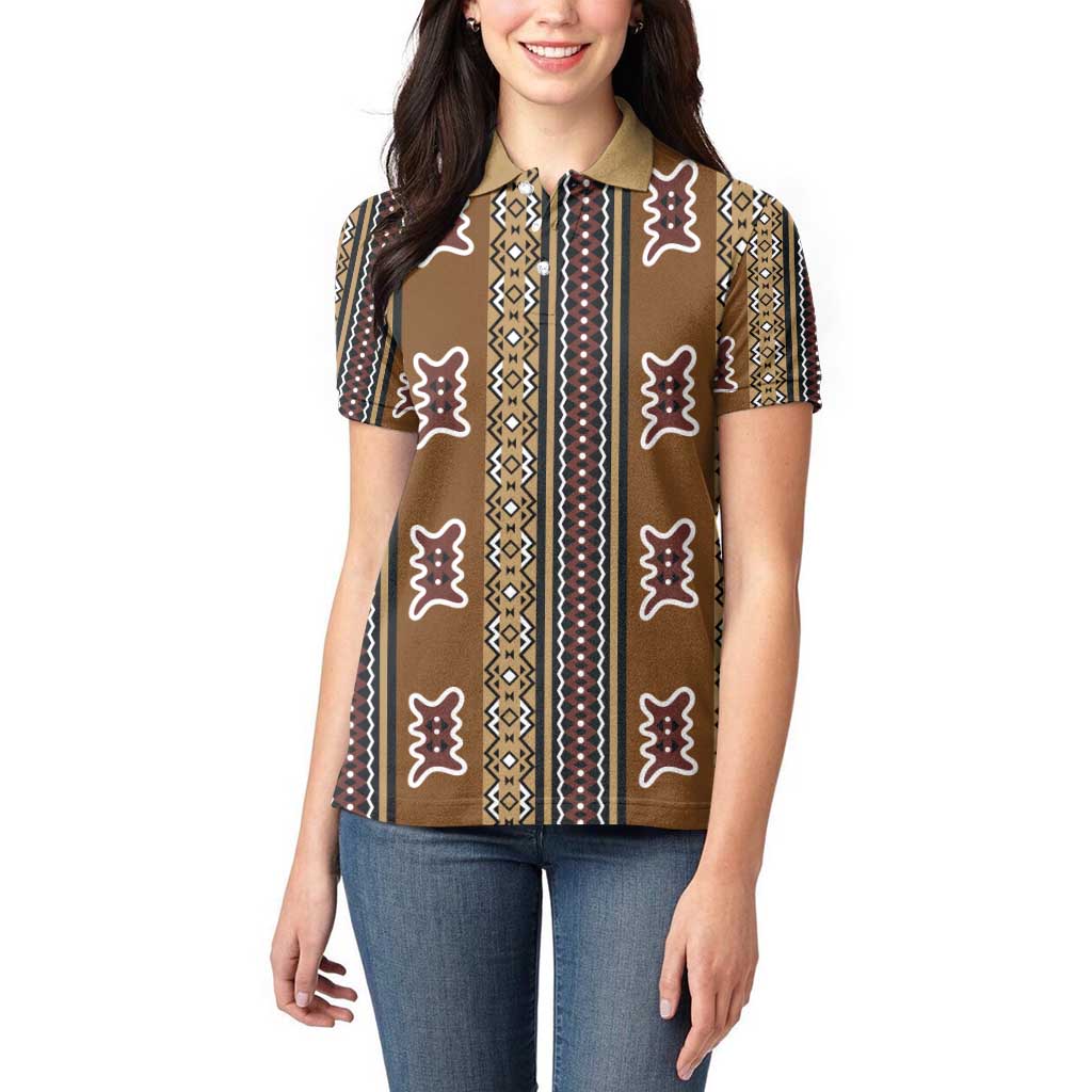 Mali Bologan Mud Cloth Pattern Women Polo Shirt - Wonder Print Shop