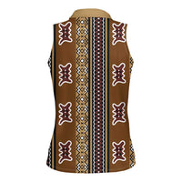 Mali Bologan Mud Cloth Pattern Women Sleeveless Polo Shirt - Wonder Print Shop