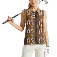 Mali Bologan Mud Cloth Pattern Women Sleeveless Polo Shirt - Wonder Print Shop