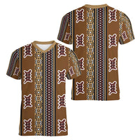 Mali Bologan Mud Cloth Pattern Women V-Neck T-Shirt - Wonder Print Shop