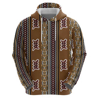 Mali Bologan Mud Cloth Pattern Zip Hoodie - Wonder Print Shop