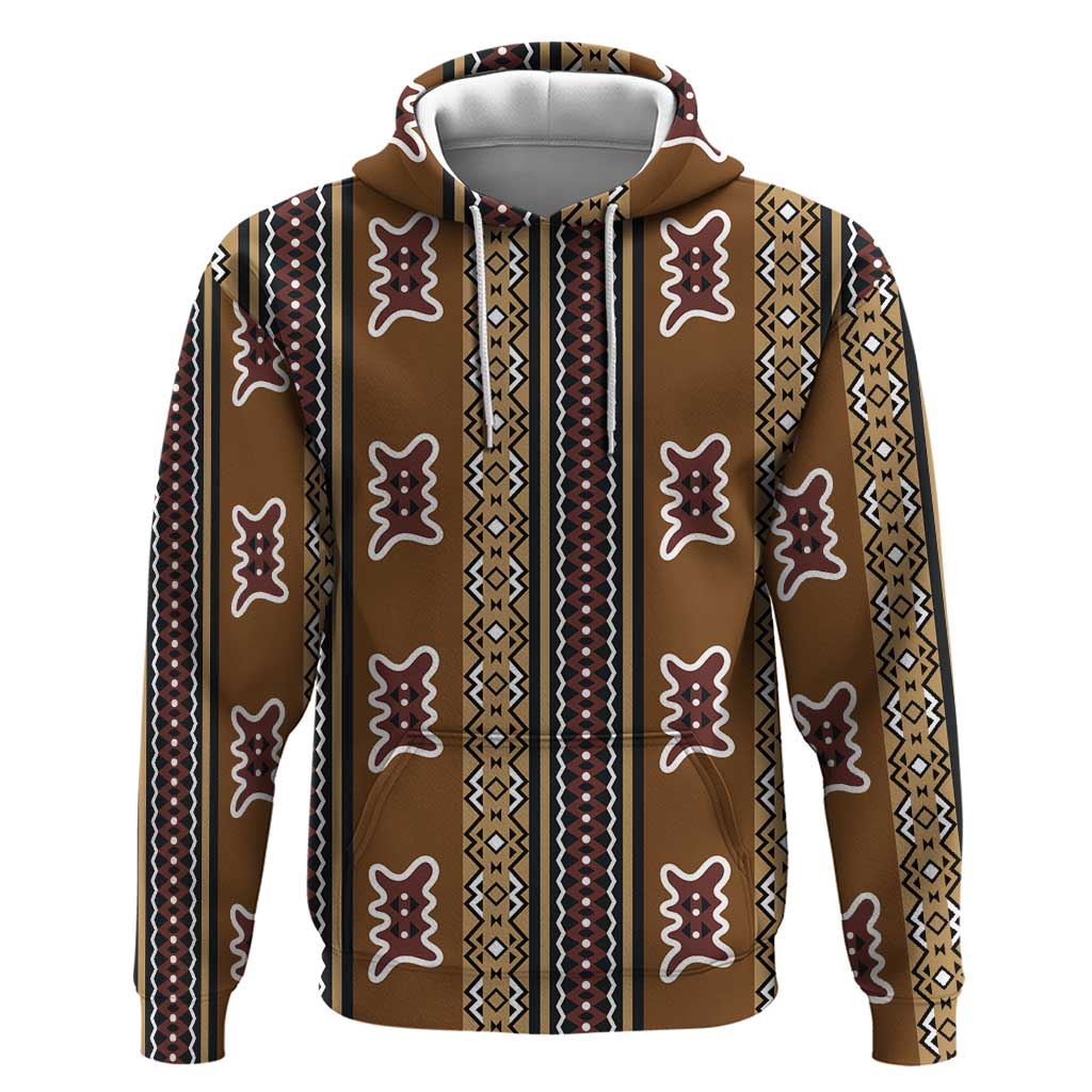 Mali Bologan Mud Cloth Pattern Zip Hoodie - Wonder Print Shop
