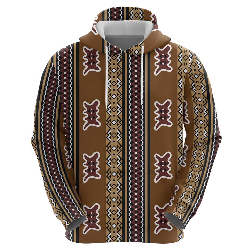 Mali Bologan Mud Cloth Pattern Zip Hoodie - Wonder Print Shop