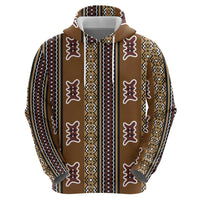 Mali Bologan Mud Cloth Pattern Zip Hoodie - Wonder Print Shop