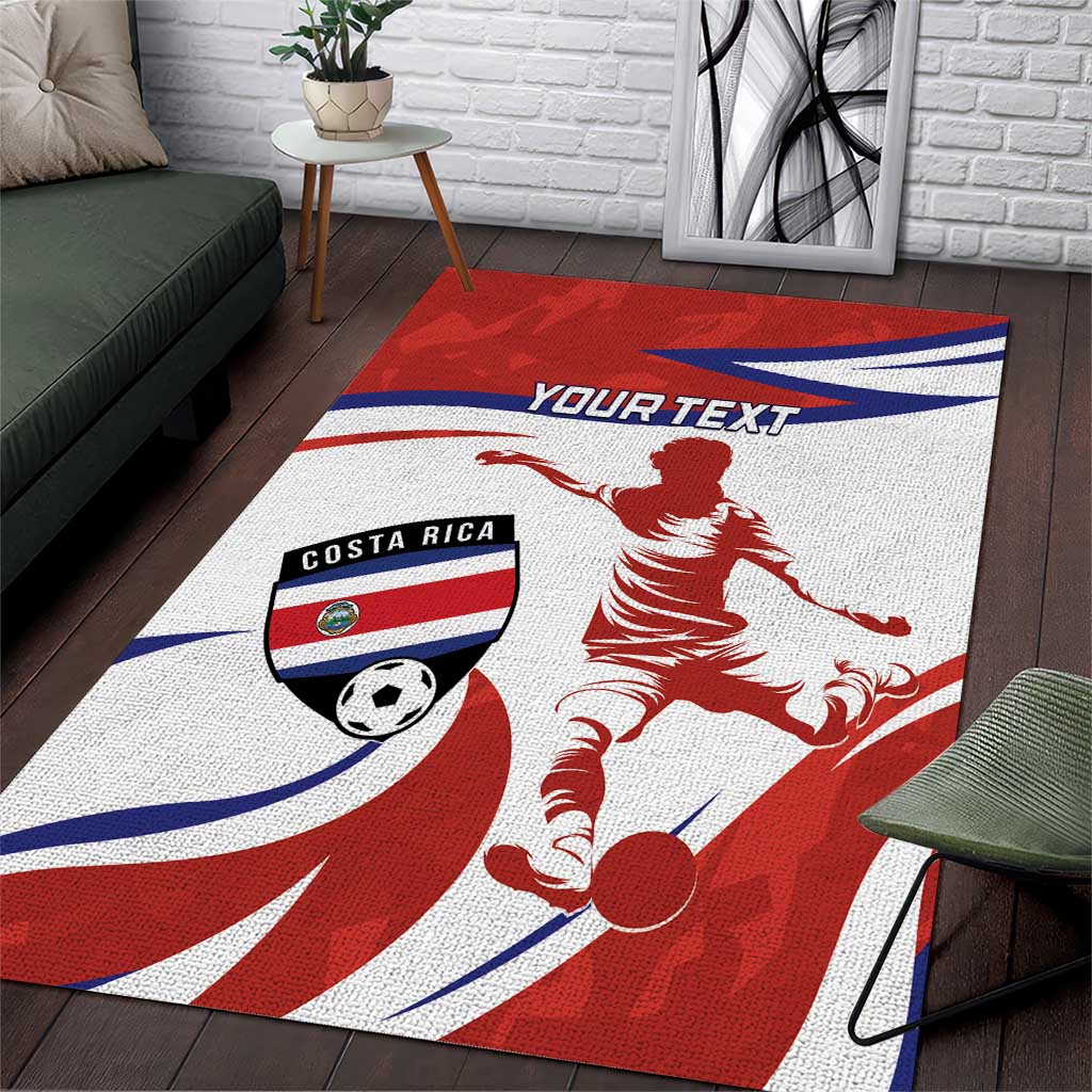 Custom Costa Rica Football Area Rug Los Ticos With Bull Mascot - Wonder Print Shop