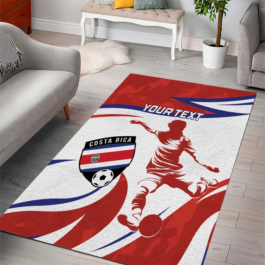Custom Costa Rica Football Area Rug Los Ticos With Bull Mascot - Wonder Print Shop