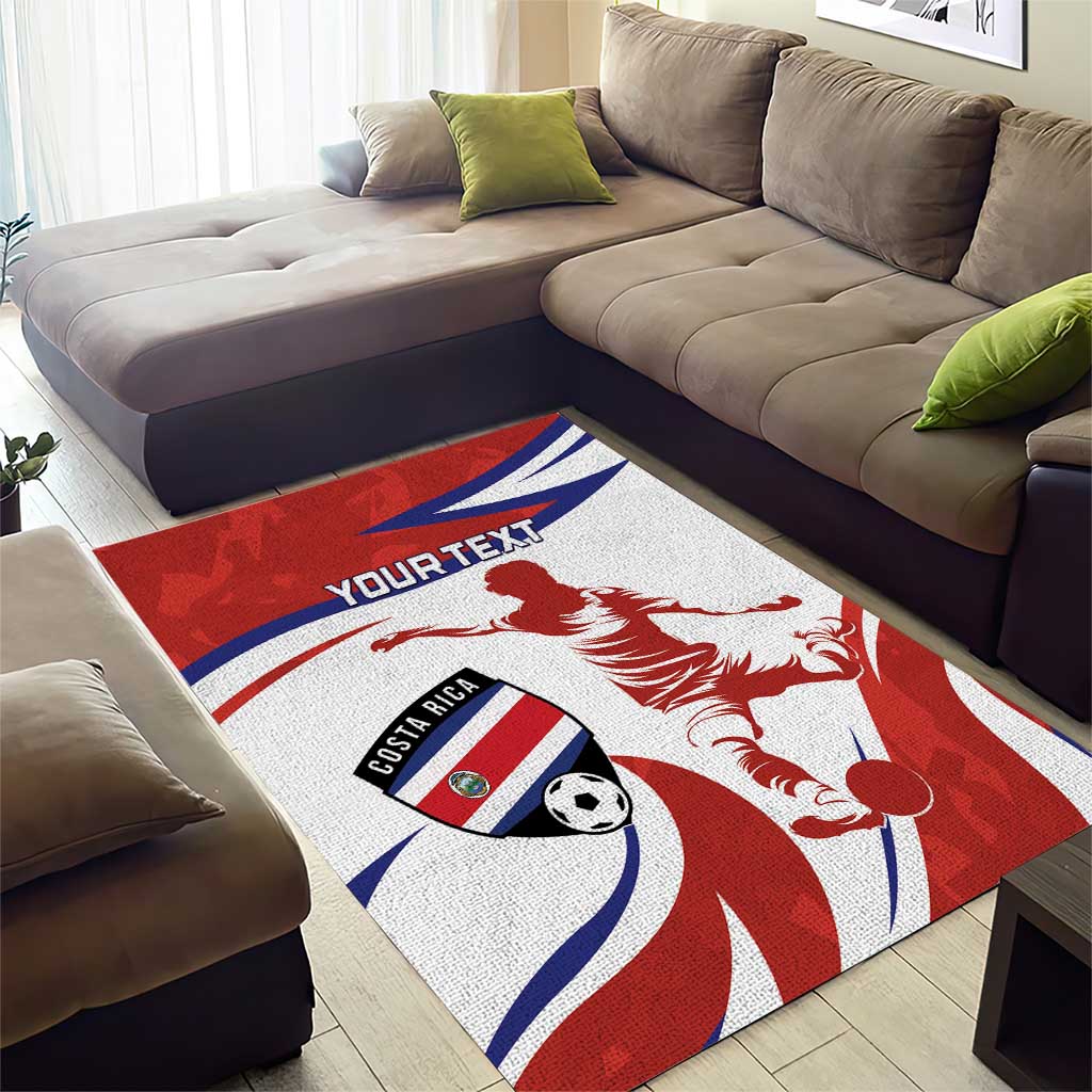 Custom Costa Rica Football Area Rug Los Ticos With Bull Mascot - Wonder Print Shop