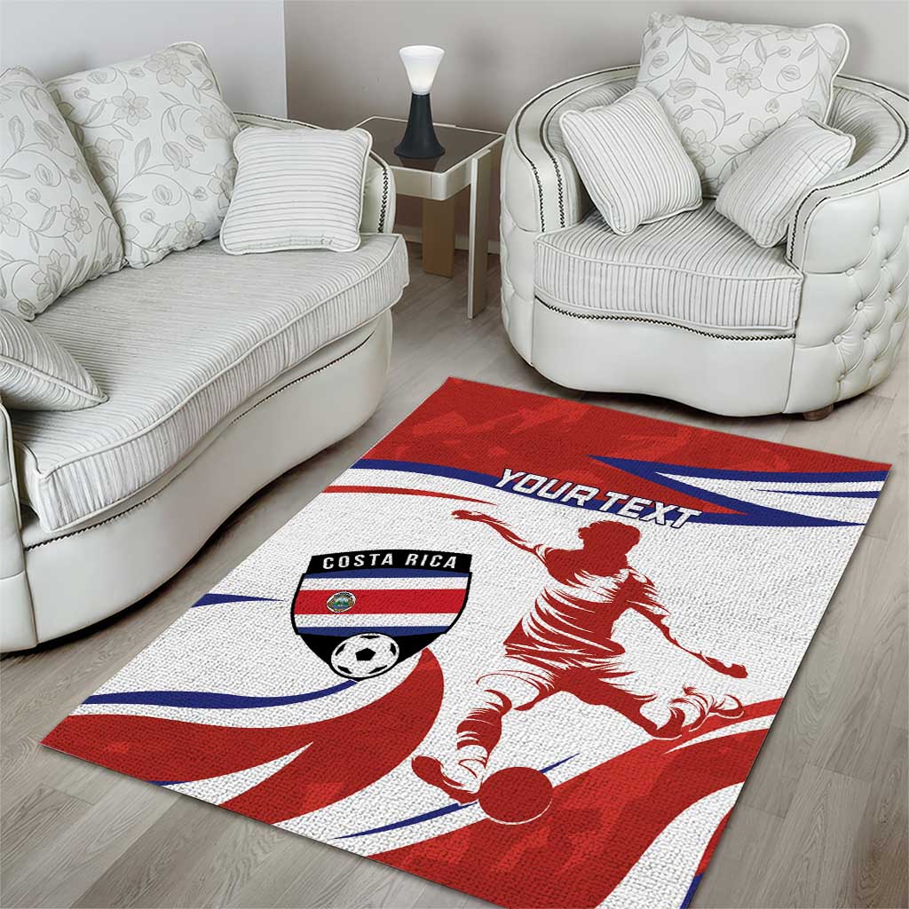 Custom Costa Rica Football Area Rug Los Ticos With Bull Mascot - Wonder Print Shop