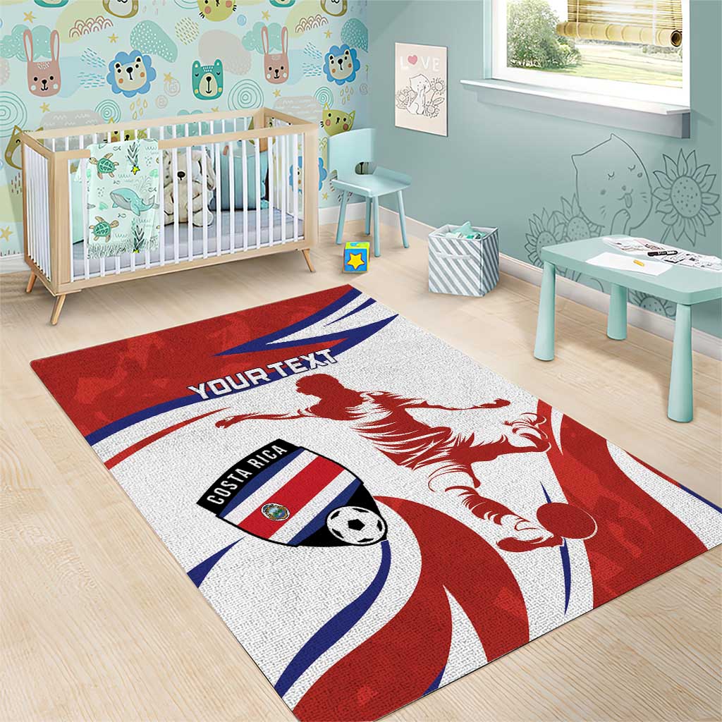 Custom Costa Rica Football Area Rug Los Ticos With Bull Mascot - Wonder Print Shop