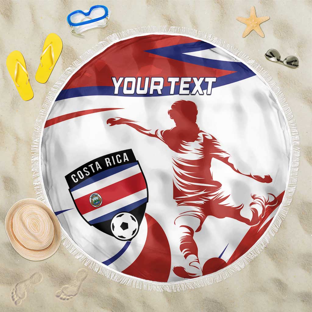 Custom Costa Rica Football Beach Blanket Los Ticos With Bull Mascot - Wonder Print Shop