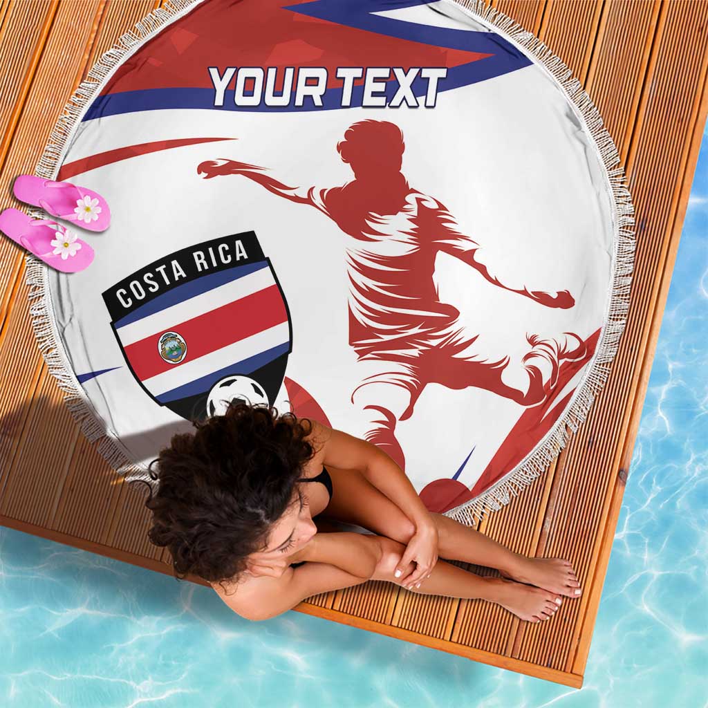Custom Costa Rica Football Beach Blanket Los Ticos With Bull Mascot - Wonder Print Shop